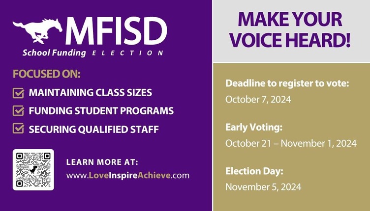 Infographic about the MFISD School Funding Election