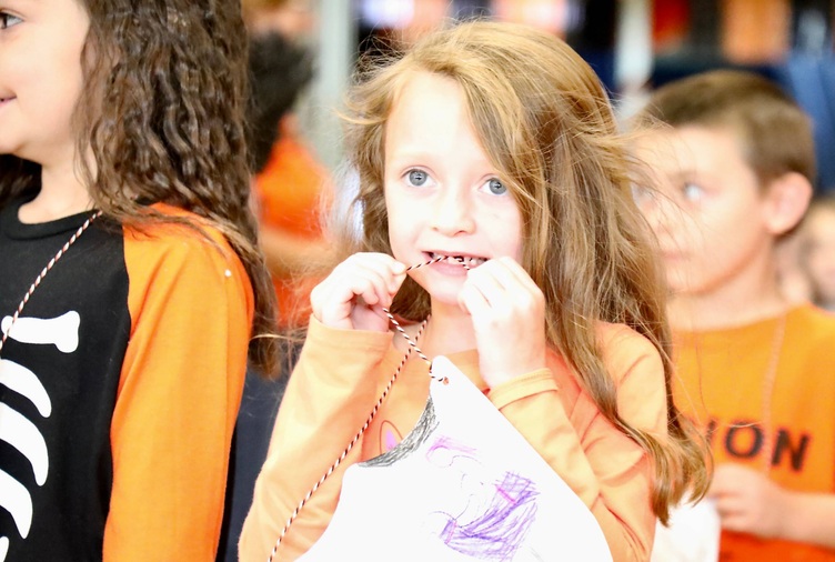 Students at a pep assembly