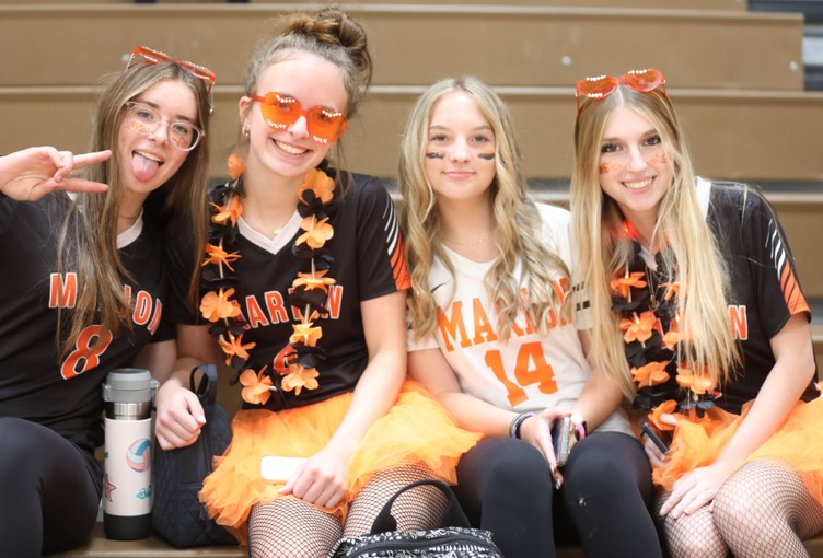 Students at a pep assembly