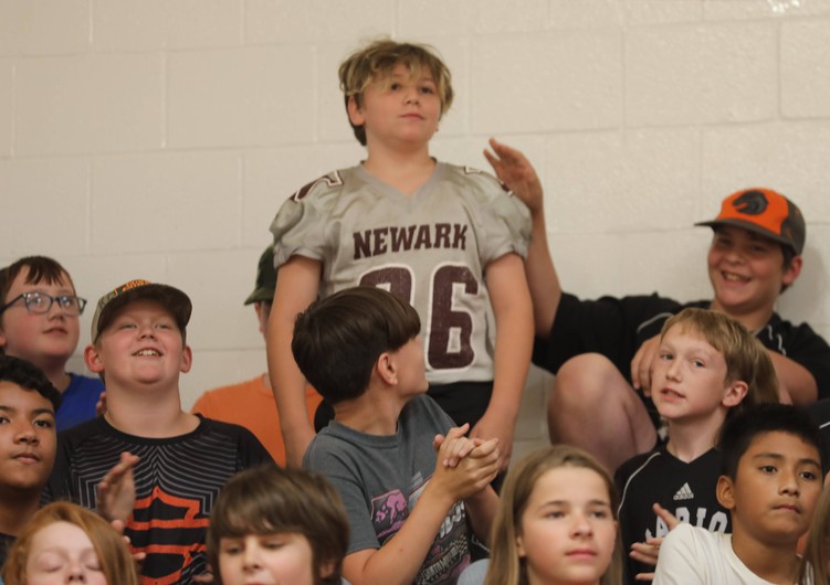 Student-athletes are recognized at the pep assembly