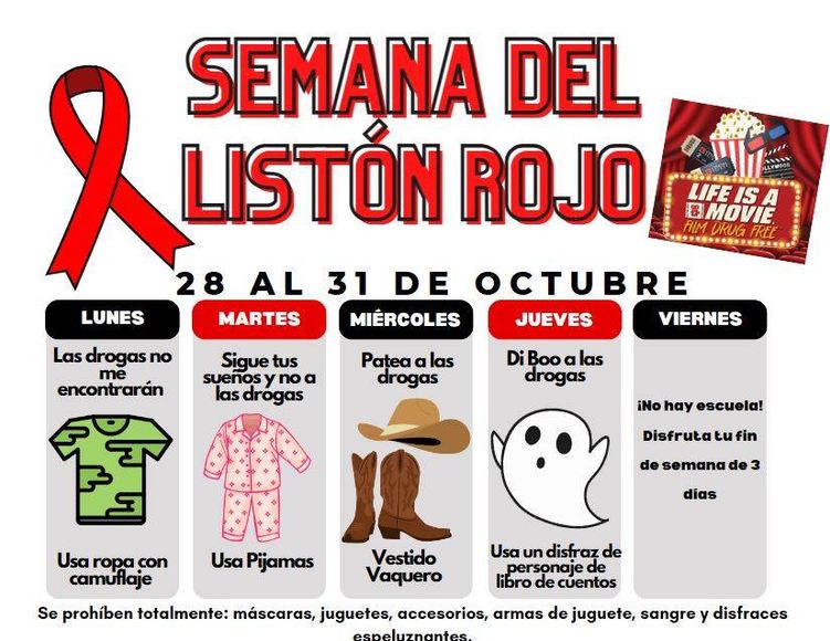 Red Ribbon Week Spirit Days- Spanish