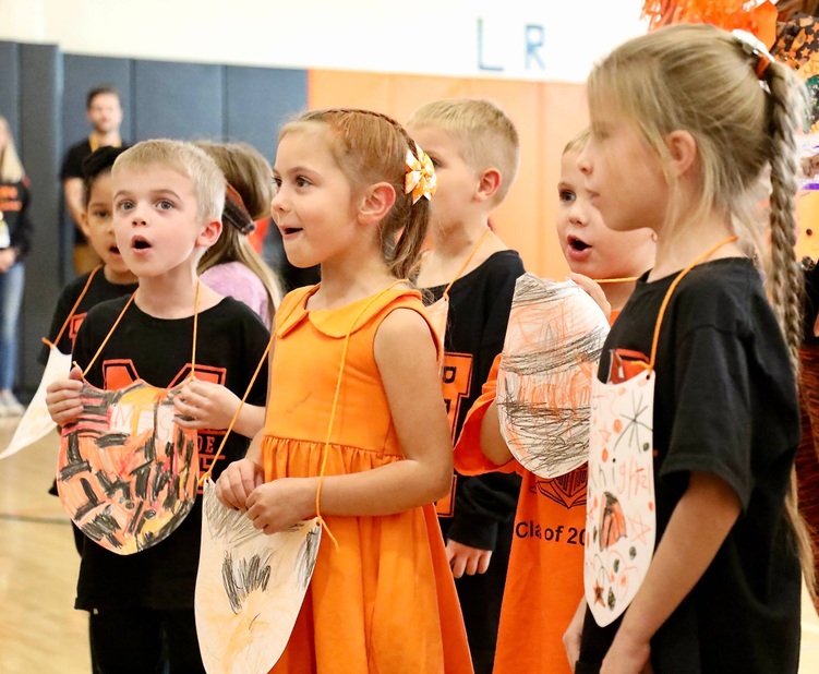 Students at a pep assembly