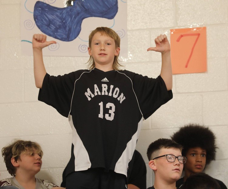 Student-athletes are recognized at the pep assembly