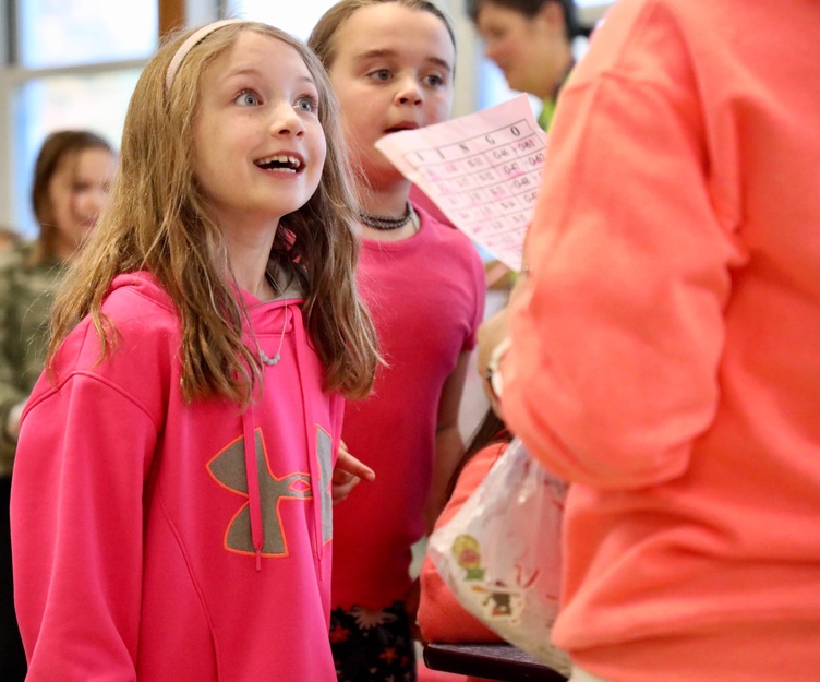 Students dressed in bright colors for Neon Day. 