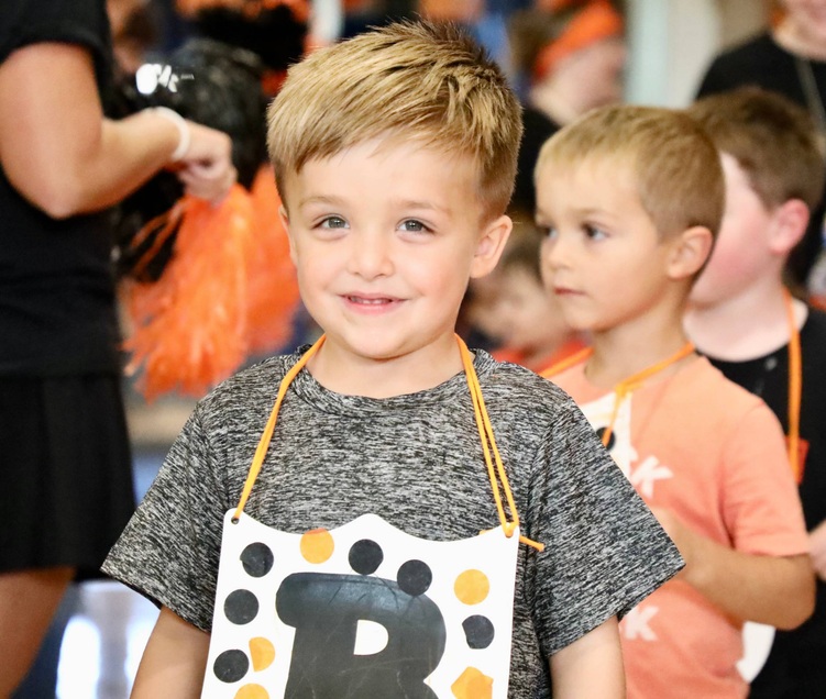 Students at a pep assembly