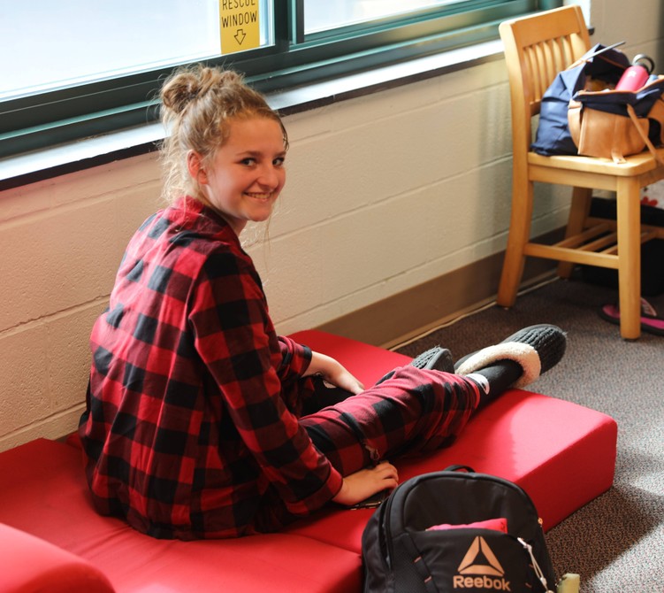 Students and staff wore pajamas to school on Monday