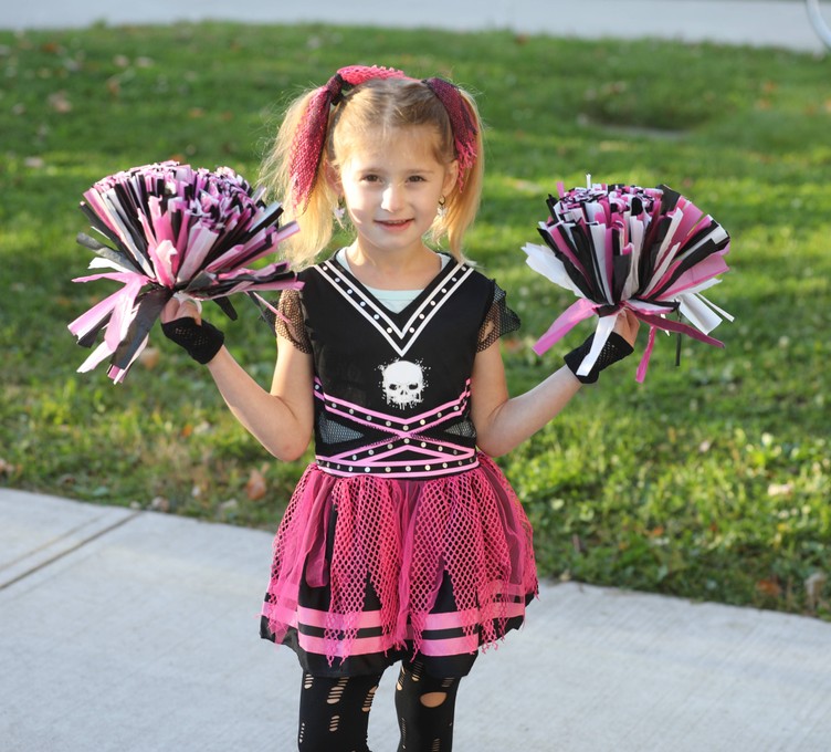 A student in the K-2 costume parade