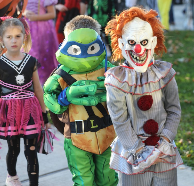 Students in the K-2 costume parade