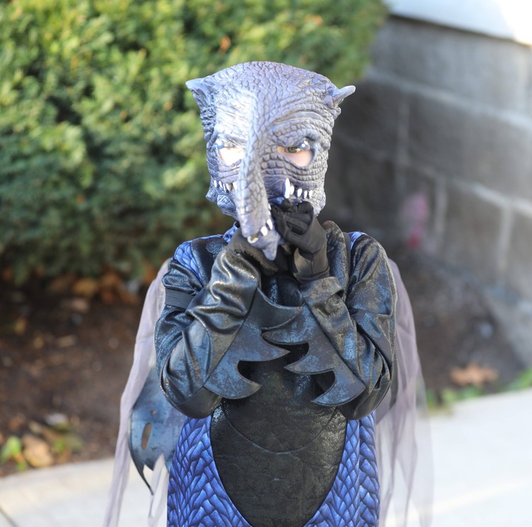 A student in the K-2 costume parade