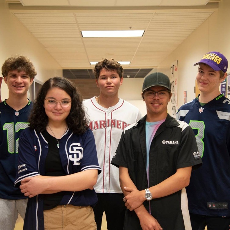 students in sports gear