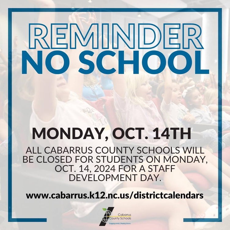 Reminder: No School on Mon, Oct. 14th