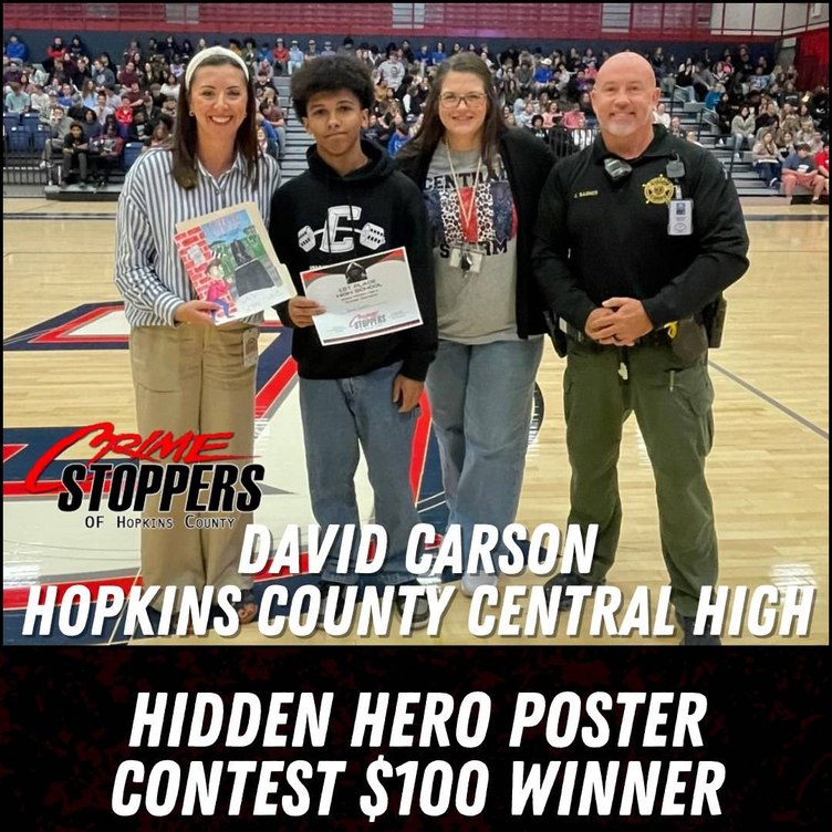 David Carson, Hopkins  County Central High; Hidden Hero Poster Contest $100 Winners