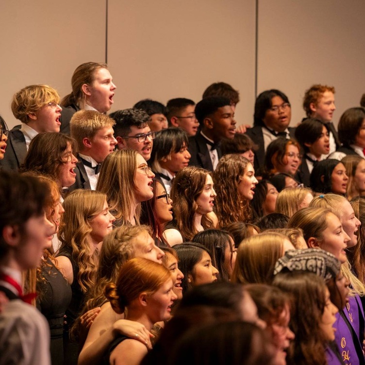 students singing