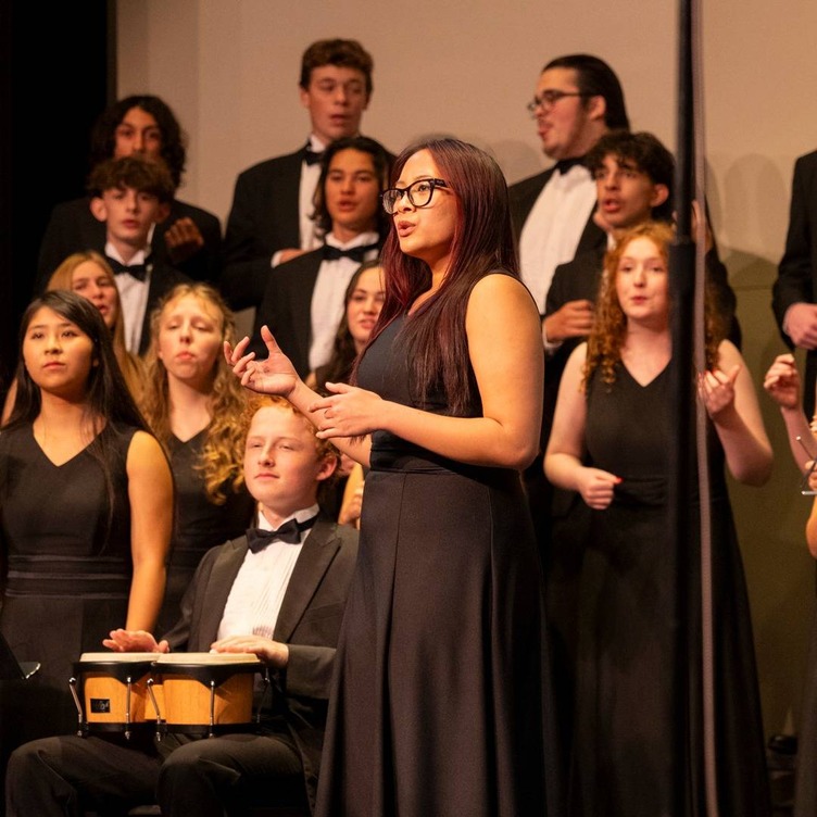 students singing