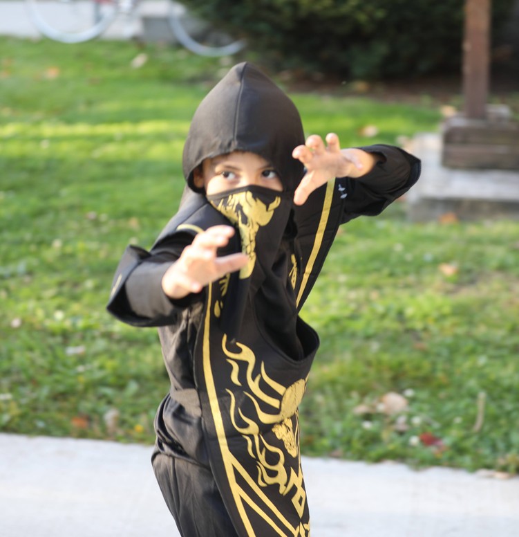 A student in the K-2 costume parade