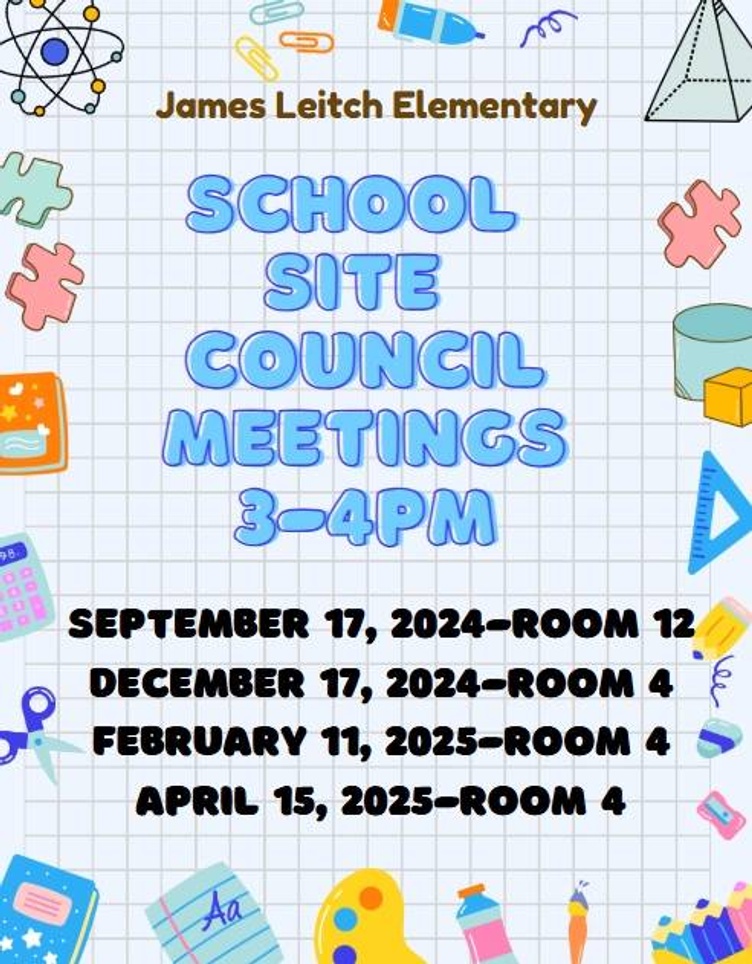 School Site Council Dates