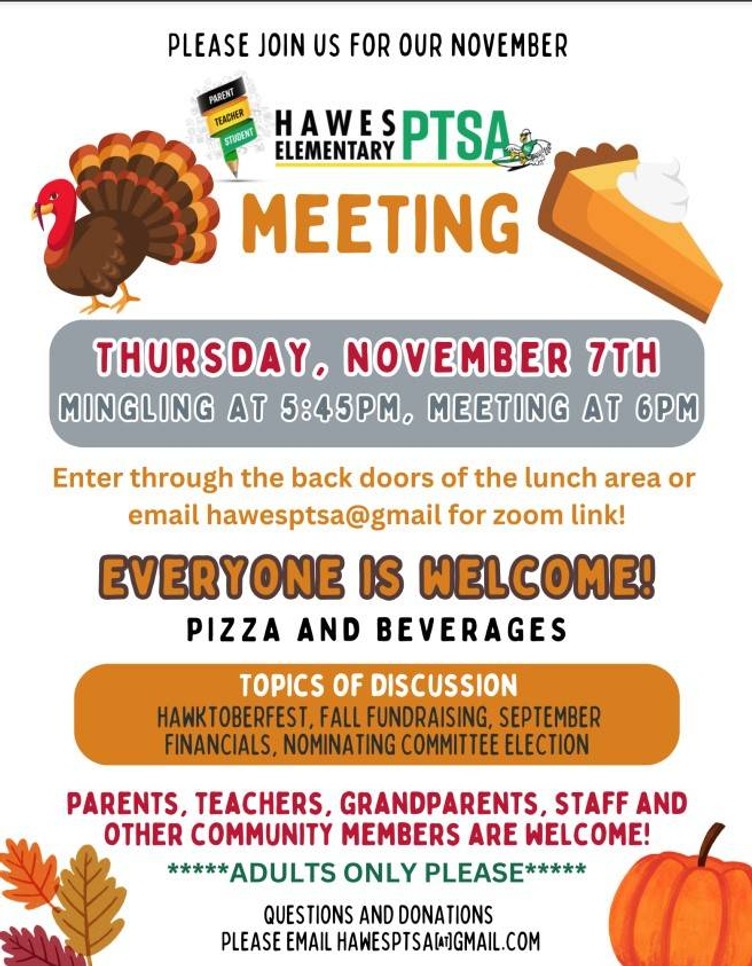 PTSA general association meeting flyer