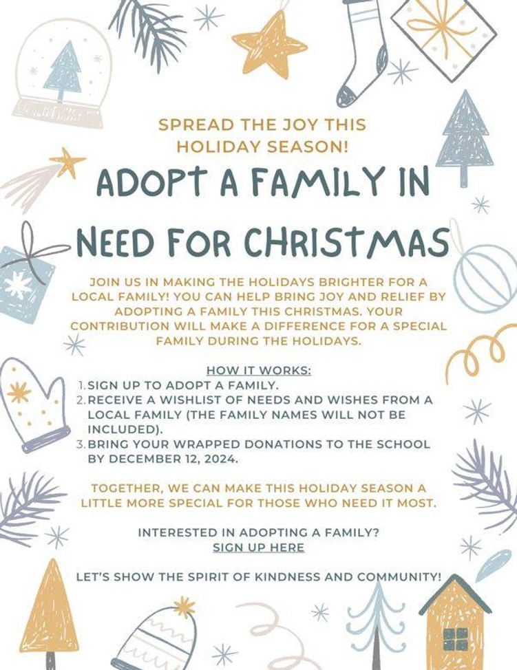 Adopt-A-Family for Christmas Flyer in English