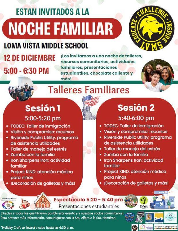 Family Night Flyer - Spanish