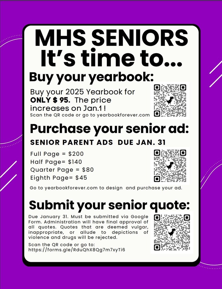 Senior Yearbook Announcements Flyer