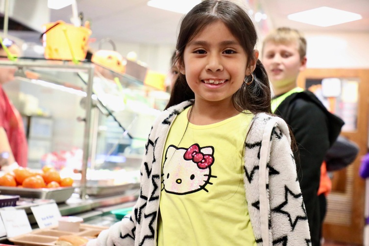 Students dressed in bright colors for Neon Day. 