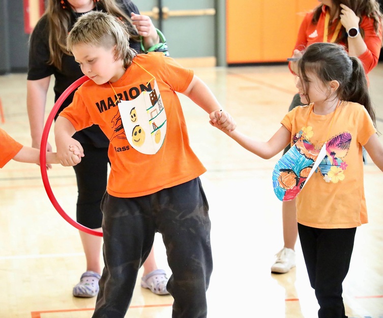 Students at a pep assembly