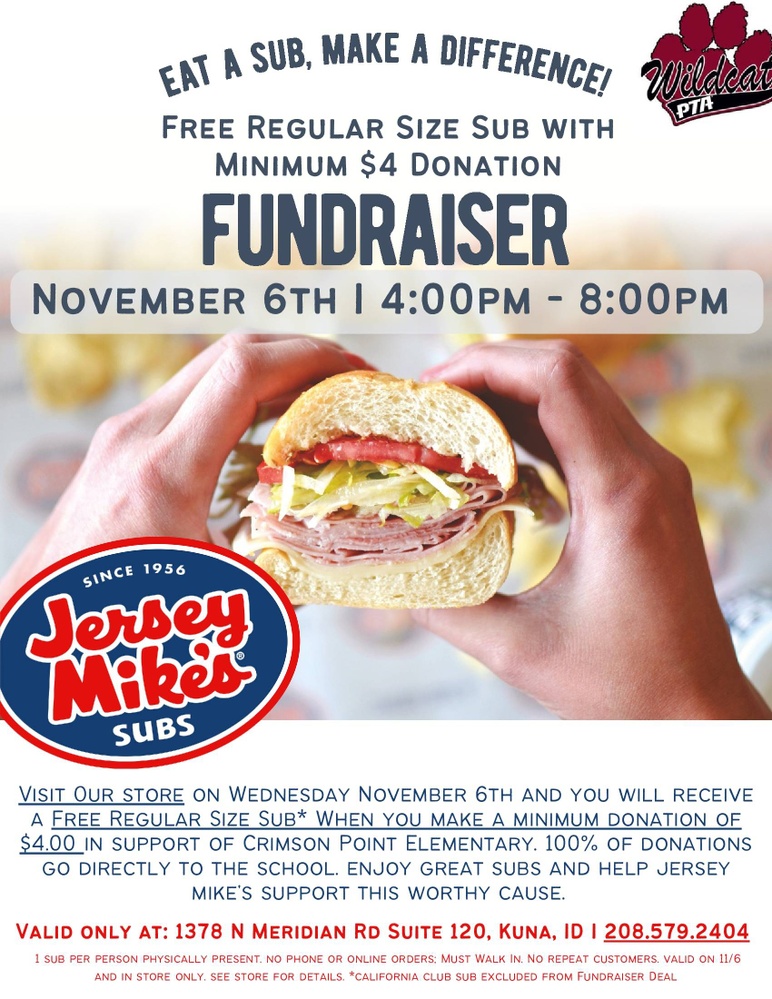 Jersey Mike's PTA Fundraiser