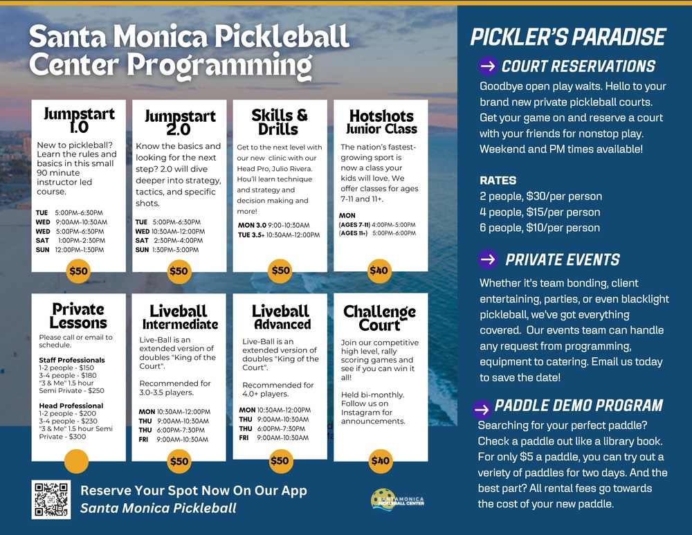 Play Pickleball at Santa Monica Pickleball Center: Court Information