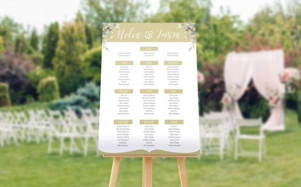 Image of wedding Table plan board