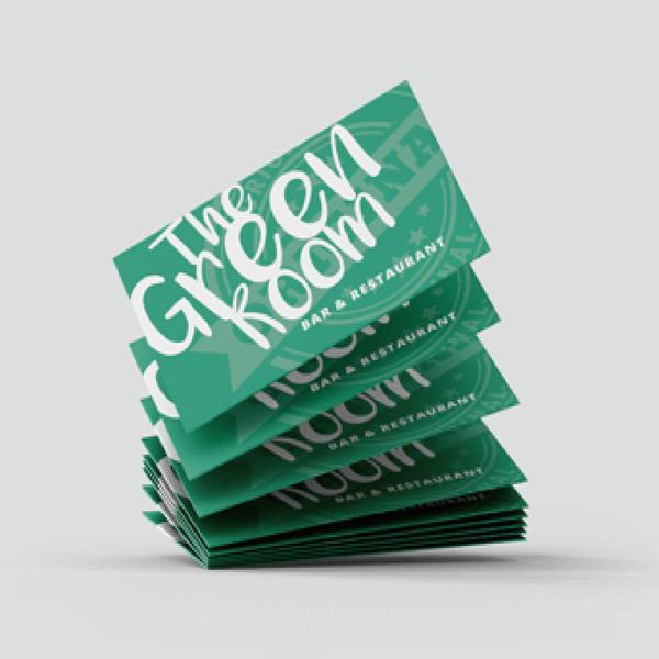 Stack of printed business cards by now print wirral