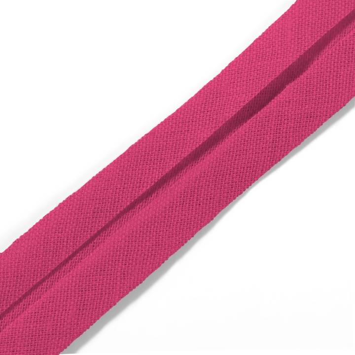Косая бейка хлопчатобумажная 40/20 мм розовый, яркий цв.