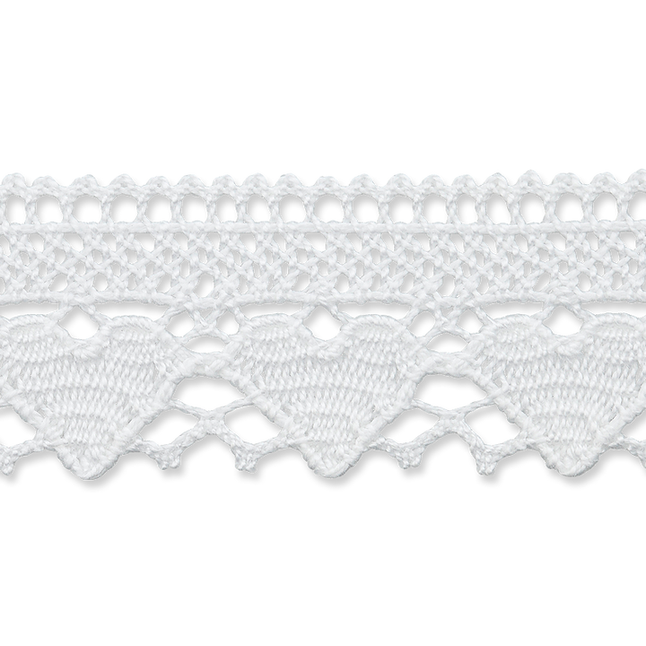 Cluny lace - hearts 25mm white