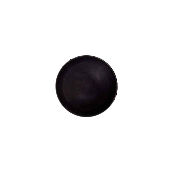 Polyesterknopf mit Kanalöse, Kugel, 12mm, schwarz