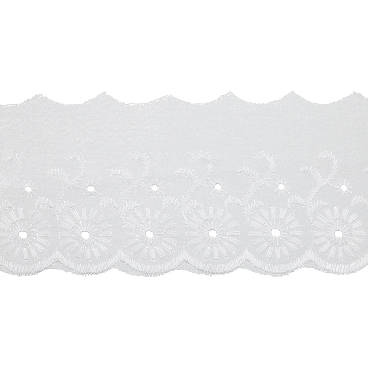 Embroidered lace 70mm white