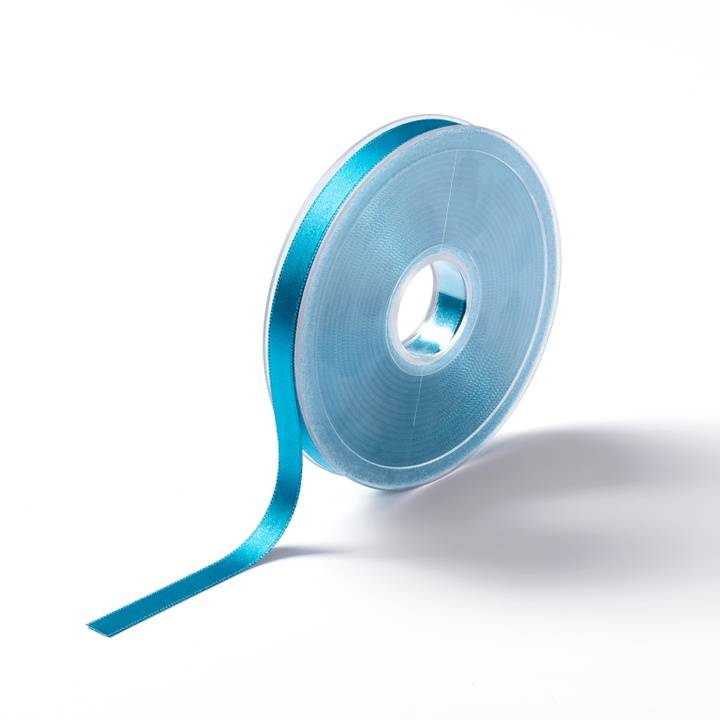 Satin ribbon, 10mm, Caribbean blue