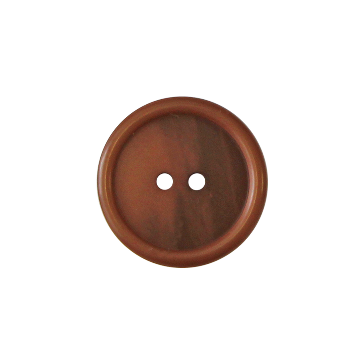 Polyester button 2-holes, 15mm, medium brown