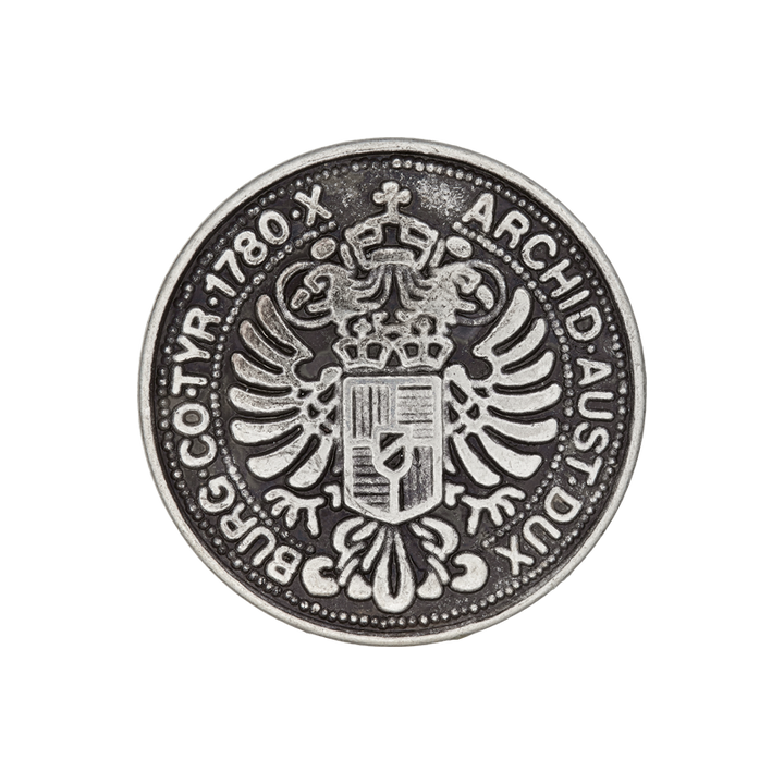 Metal button shank 25mm silver