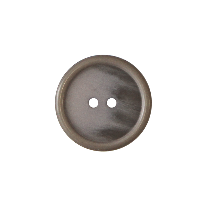 Polyester button 2-holes, 18mm, medium grey