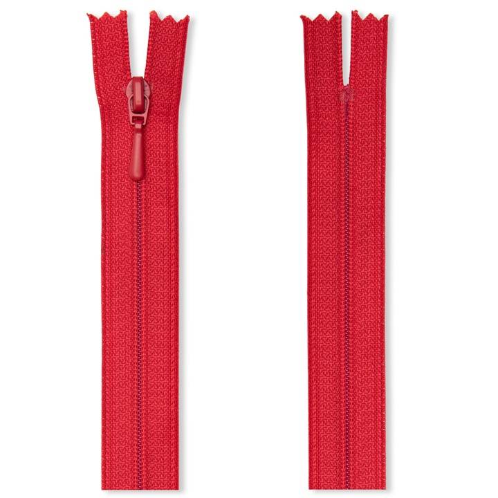 Zip fastener S2 in a film packaging (FLA), closed-end, 30cm, red