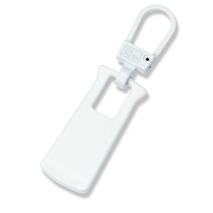 Fashion Zipper puller, rectangular, white