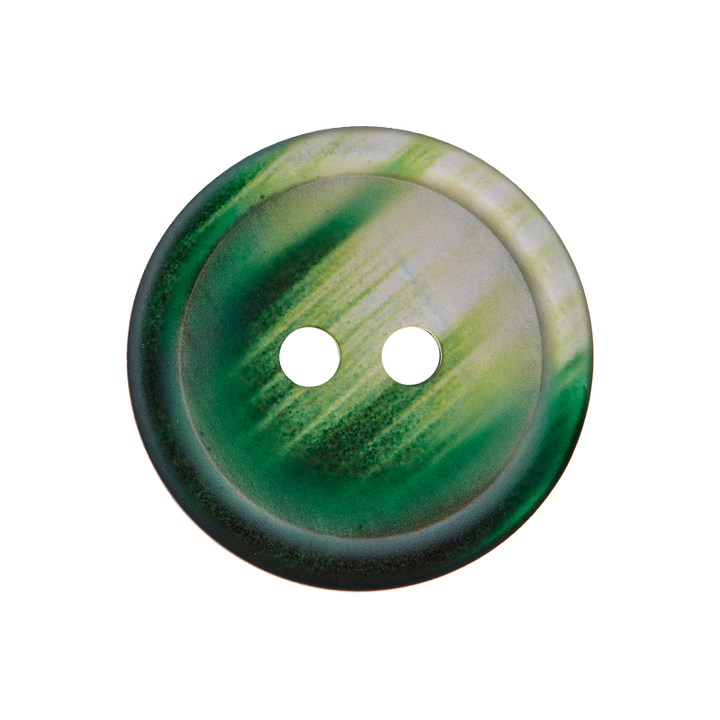 Polyester button 2-holes, 18mm, medium green