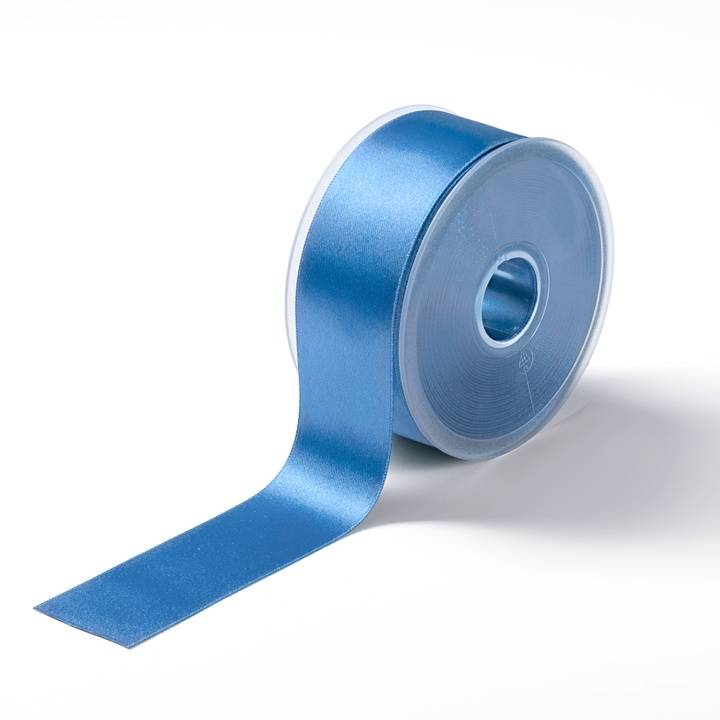 Satin ribbon, 38mm, steel blue
