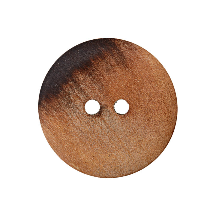 Wood two-hole button 28mm brown