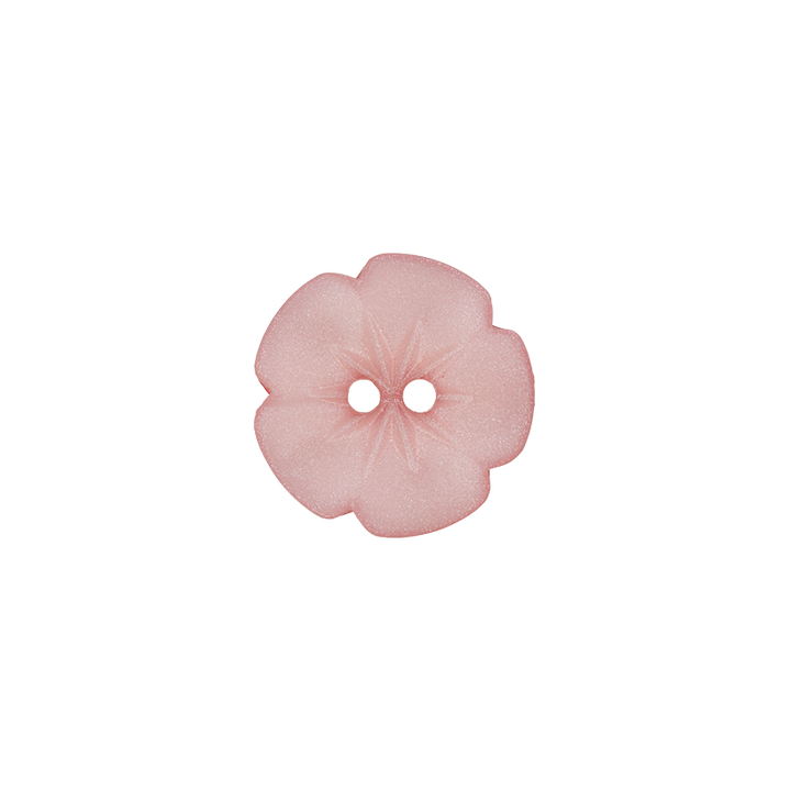 Пуговица «Цветок», из полиэстера, с 2 отверстиями, 11 мм, розовый цвет
