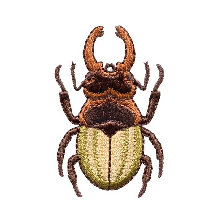 Appliqué Stag beetle, brown/gre
