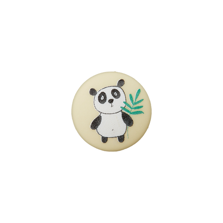 Polyester button shank Panda 12mm yellow