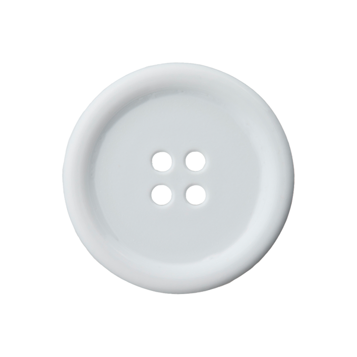 Polyester four-hole button 15mm white
