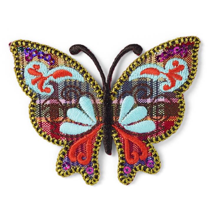 Applique butterfly, purple/multi-colour