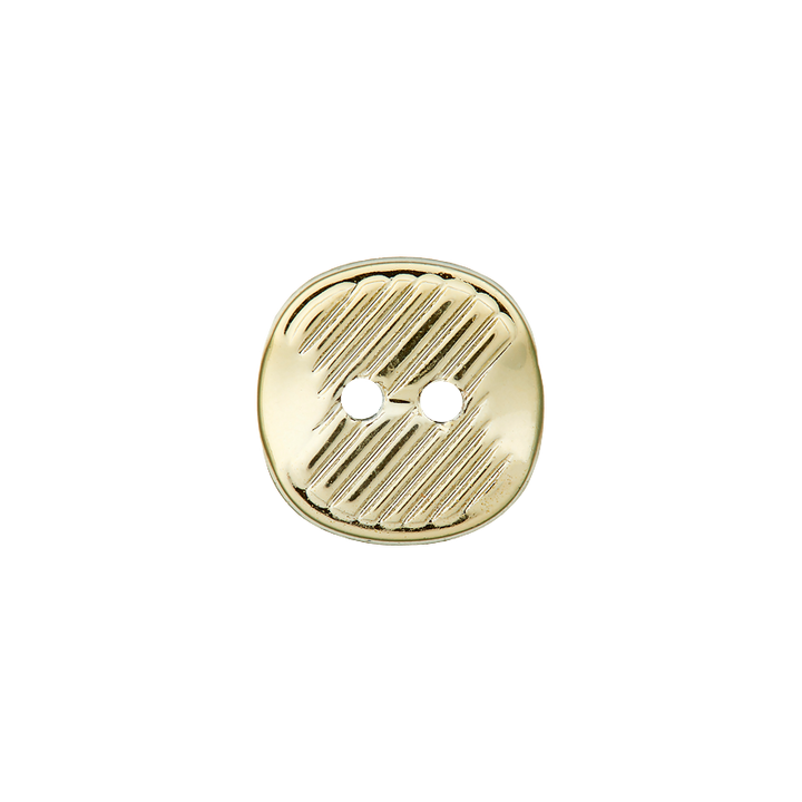 Polyesterknopf 2-Loch, metallisiert, 12mm, gold