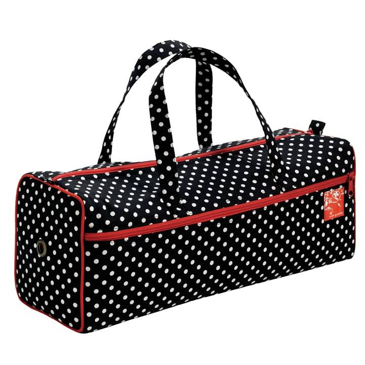 Needlework bag polka dots black/white